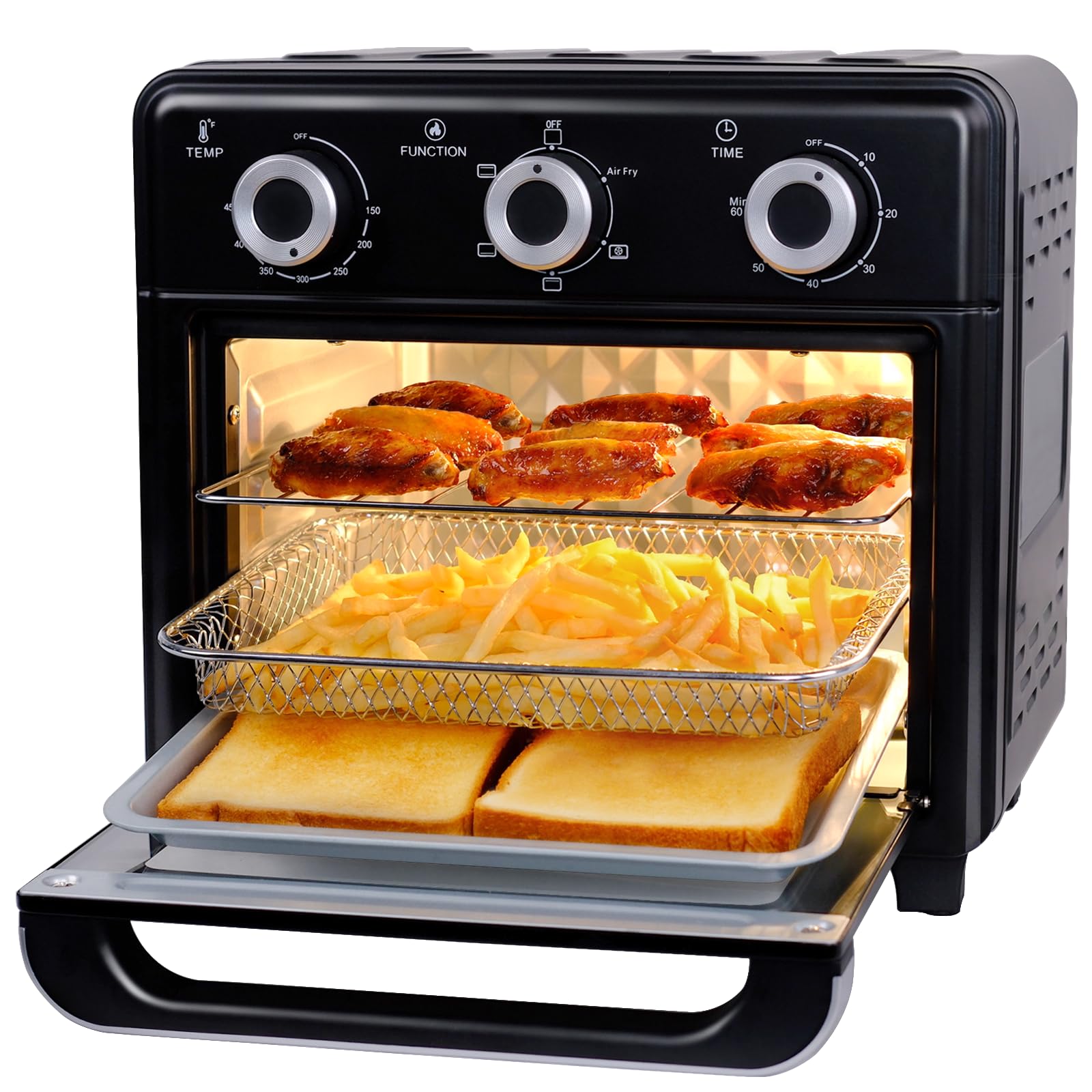 Amazon.com: 10QT Air Fryer Toaster Oven Combo, 3-Layer Cooking Air